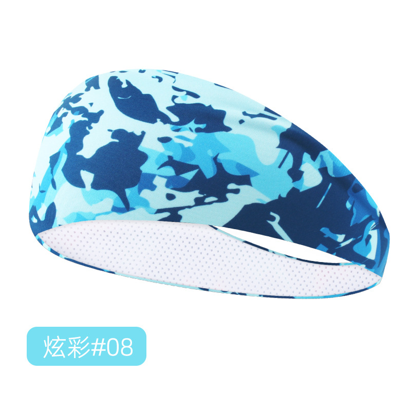 Picture of Summer Colorful Sports Hair Band Women's Anti-sweat Absorbing Non-slip Headband Running Sports Yoga Fitness Elastic Hair Band