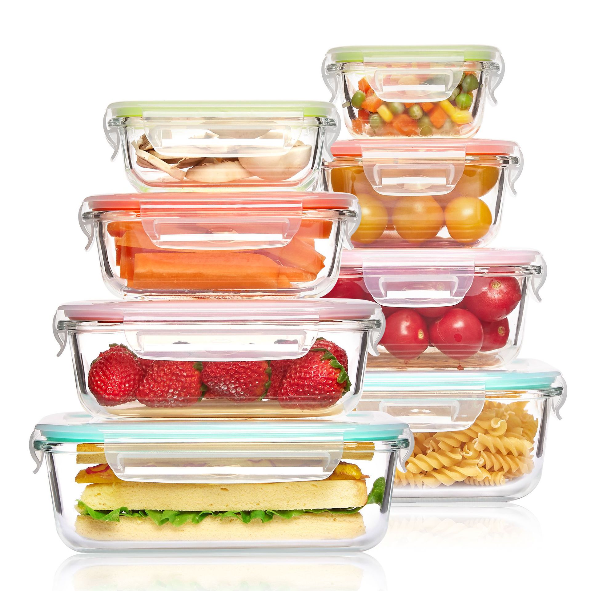 Picture of Honglaitai Glass Lunch Box Microwave Heating Special Bowl with Lid for Office workers with rice Insulation Lunch Box Lunch Box Set