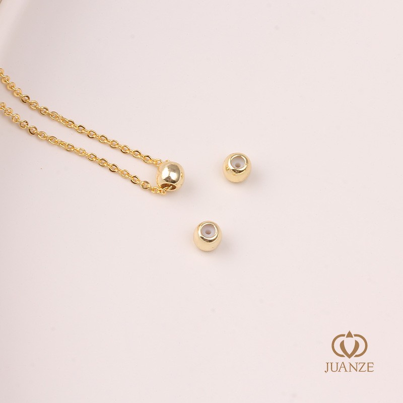 Picture of Bag gold color belt hanging without hanging silicone plug positioning adjustment round bead spacer handmade DIY hand necklace material accessories