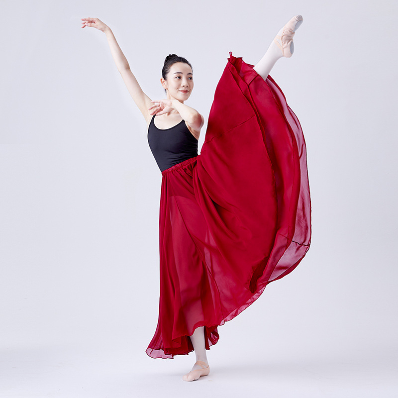 Classical Dance Suit Women's Elegant Xinjiang Dance Performance Suit Half-length Skirt Large Swing Skirt Modern Ballet Practice Dress Vessel Skirt