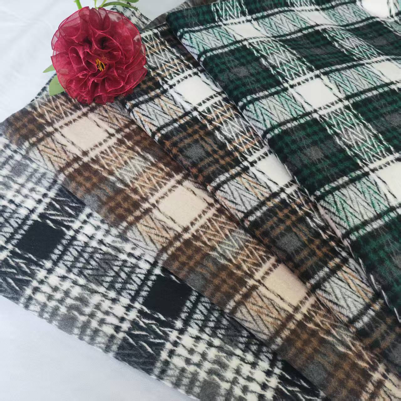 Shaoxing factory spot 25 new song herringbone plaid coat tweed fashion shoes and hats luggage coarse herringbone woolen fabric