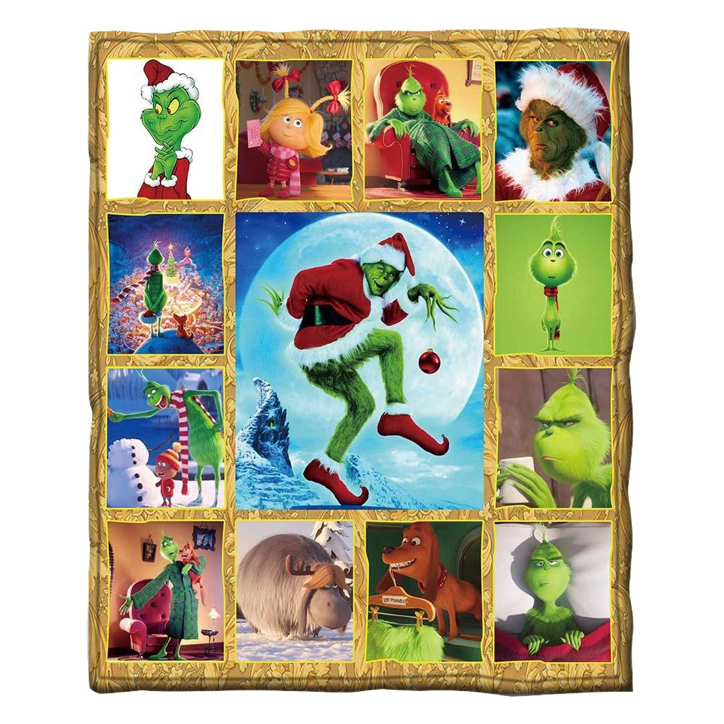 Green Hair Monster Green Qifang Blanket Double Thickened Blanket 3D Digital Printed Blanket Sofa Blanket