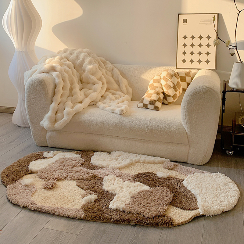 Maillard Moss Living Room Carpet Flocking Tufted Thickened Bedroom Bedside Carpet Shaped Household Study Large Carpet