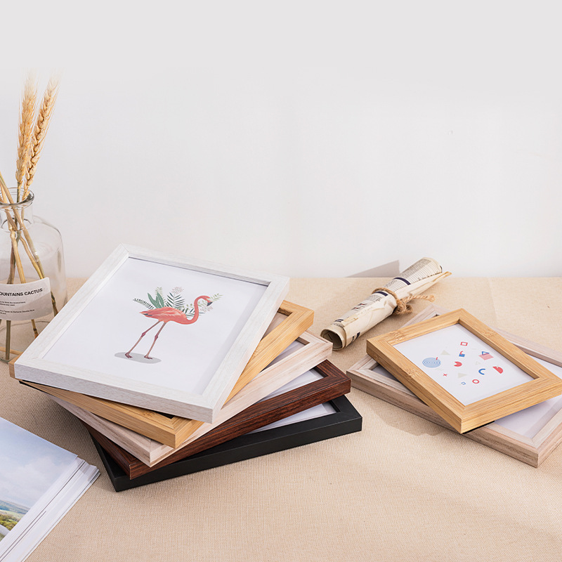 Picture of Simple wooden photo frame table 7 7 inch 5 6 10 A4 12 8 inch photo wall frame wall picture frame wholesale