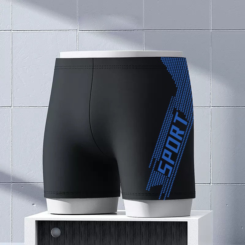 Picture of Wholesale swimming trunks men's factory direct supply blue and red flame plus size men's boxer swimming trunks wholesale hot spring Beach
