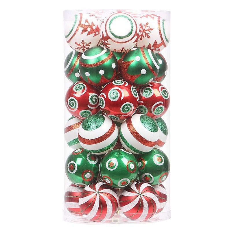 Christmas Ball Decorations 6cm Gold and White Hand-Painted Balls Christmas Tree Ornaments Party Birthday Decoration Hanging Ornaments