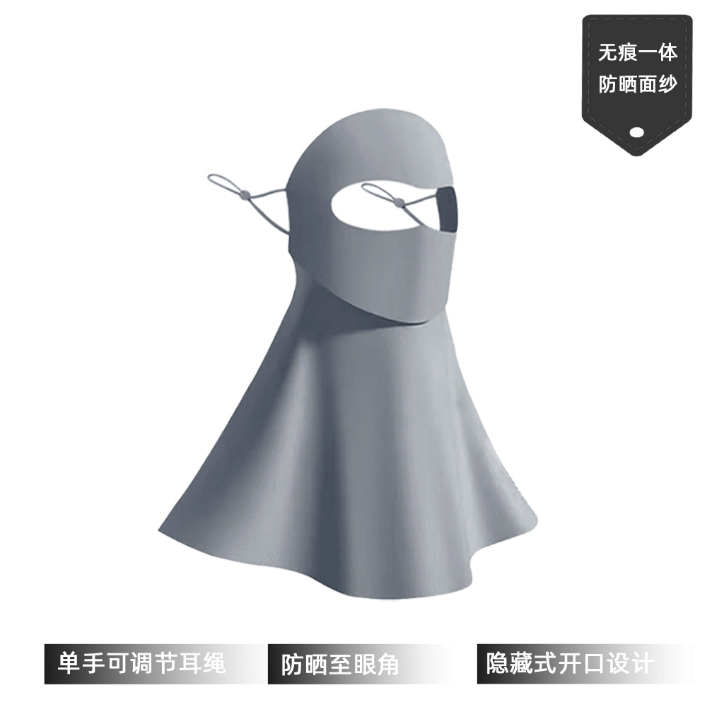 Picture of Sun Protection Mask, Anti-Uv, Women's 2025 New Style, Drinkable, Traceless Veil, Neck Protection, One-Piece Ice Silk Full Face Mask