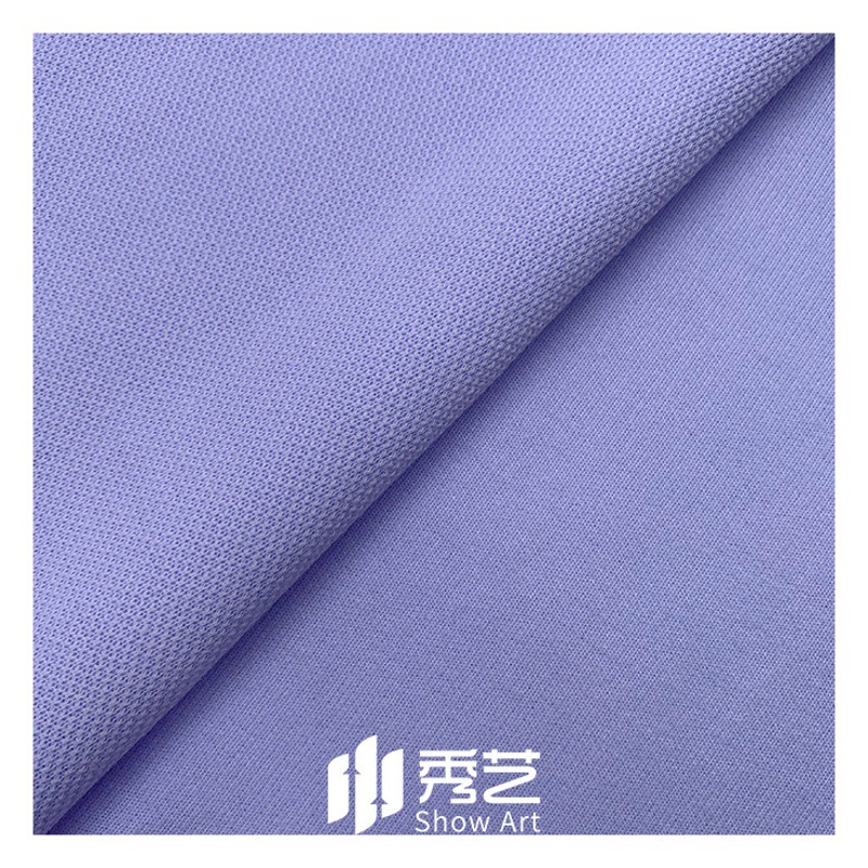 Mercerized cotton bead air layer 220g polyester cotton stretch knitted fabric breathable sweat-absorbent mesh polo shirt fabric
