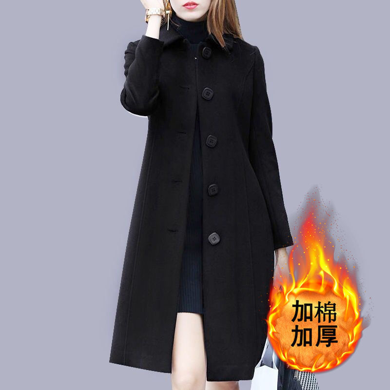 Picture of Woolen Coat Women's Mid-length British Style New Slim-fit Woolen Coat Women's Slim-fit Woolen Suit