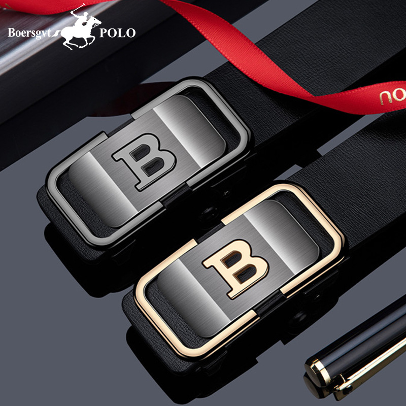 POLO genuine goods Paul Men's Belt Automatic Buckle Genuine Leather Pure Cowhide Belt Youth Casual Business Trousers Belt