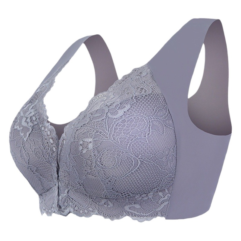 Cross-Border Foreign Trade Manufacturers' Front-Opening, Wire-Free, Plus-Size Bras That Make Large Busts Appear Smaller, Women's Underwear Wholesale, Plus-Size That Makes You Look Smaller