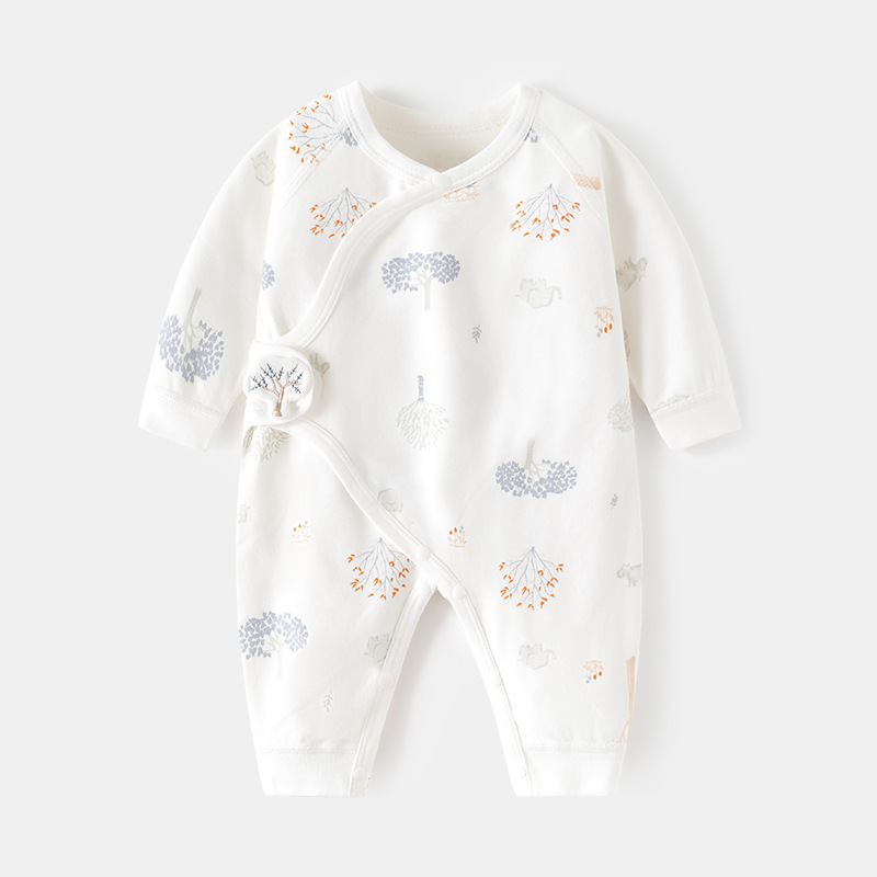Newborn Baby Butterfly Coat Boneless Ha-ha Coat Autumn and Winter Pure Cotton Newborn Monk Coat Climbing Suit Velcro Baby jumpsuit