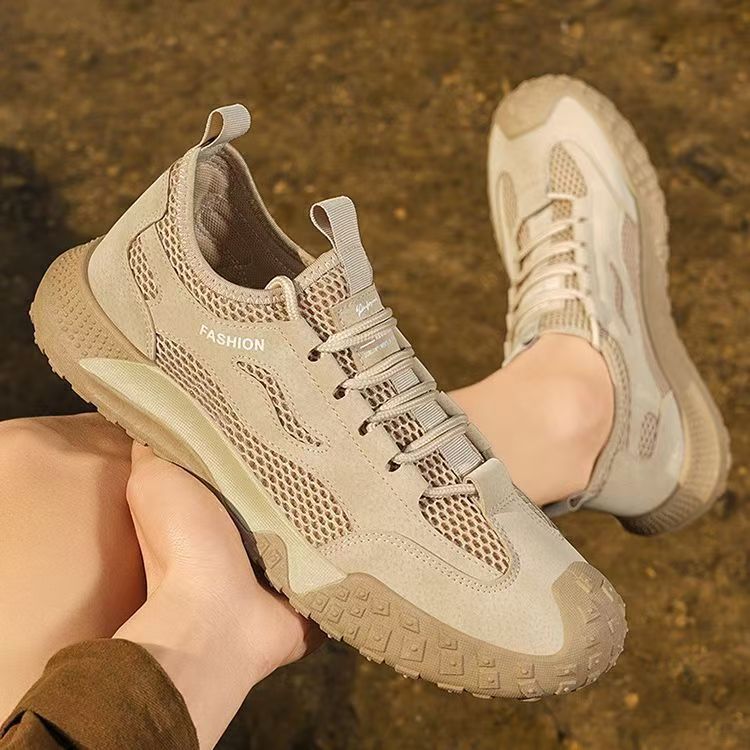 Men's Shoes 2025 Summer New Breathable Mesh Thin Casual Sneakers Men's Sports Non-Slip Work Safety Shoes