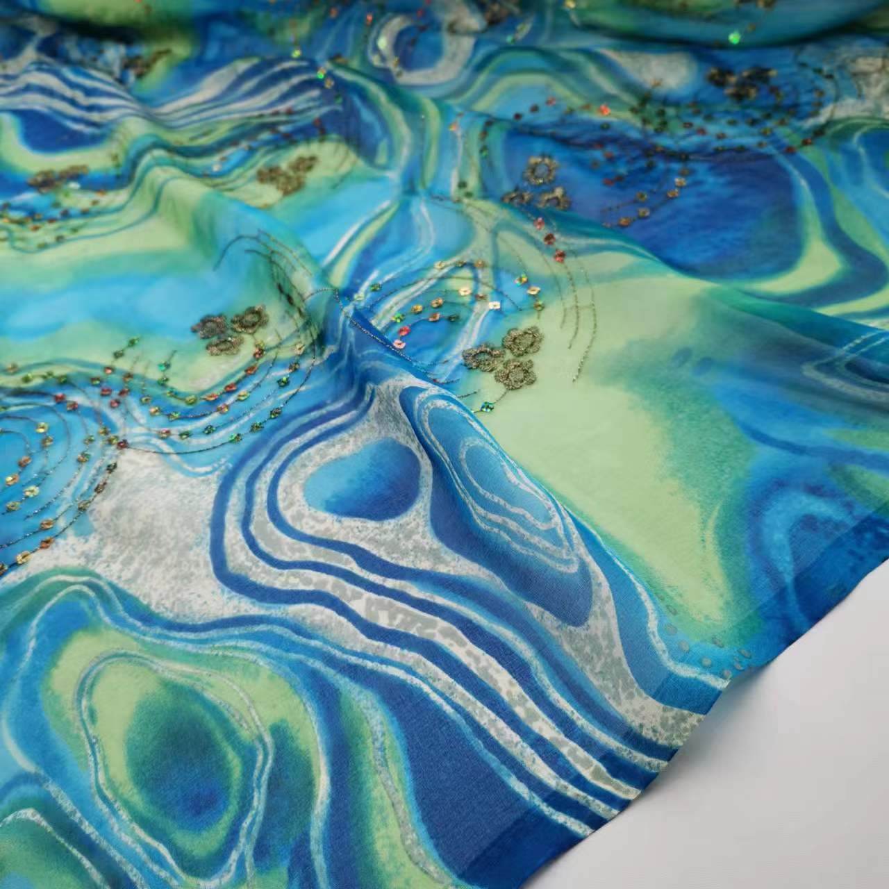 100% Silk Chiffon Fabric 8 Mm Silk Chiffon dress Scarf Wide Fabric