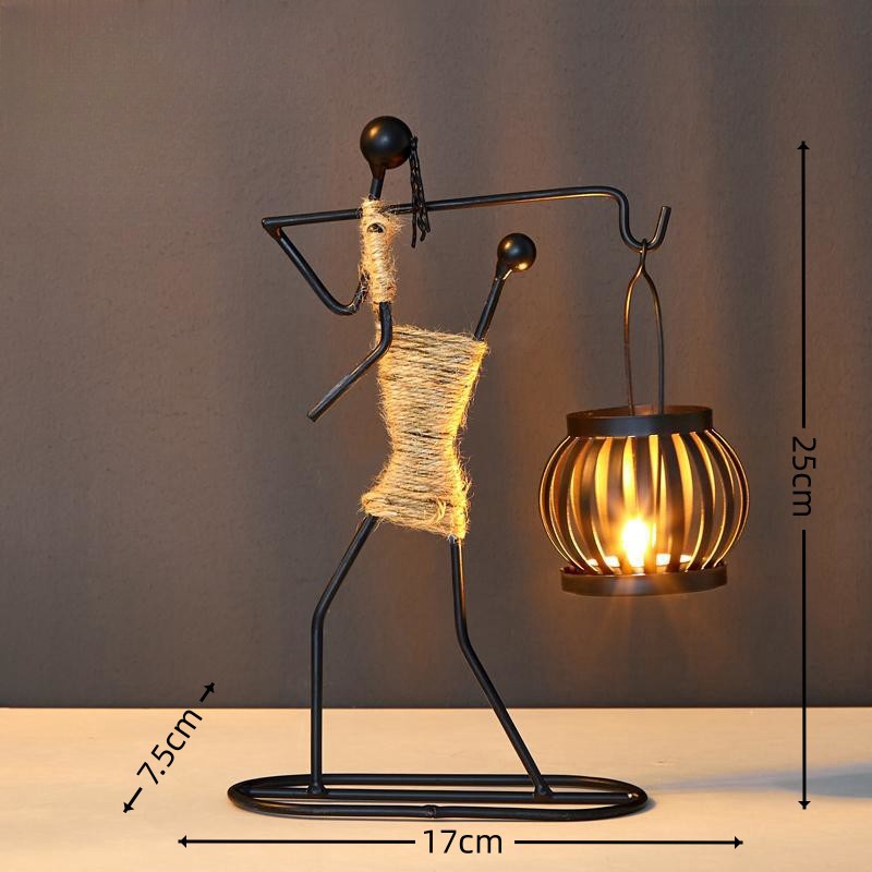 Picture of Cross-border Iron Candlestick Decoration Ornaments European Restaurant Dining Table Atmosphere Lamp Candlestick Home Metal Crafts