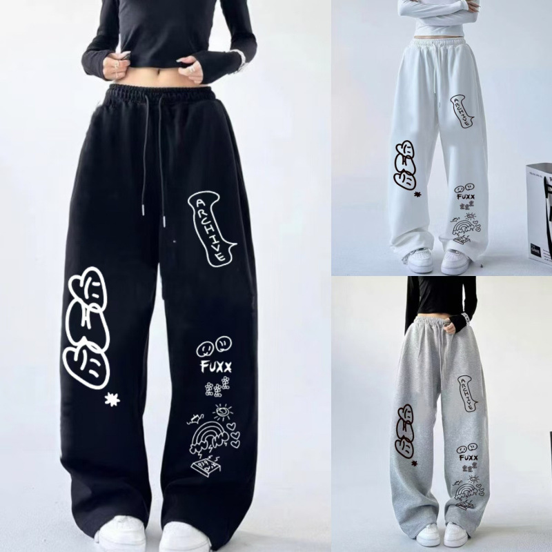 Hip-Hop Casual Pants Sweatpants Loose Printed Sports Pants Jazz Pants Hip-Hop Hiphop Wide-Leg Drawstring Pants