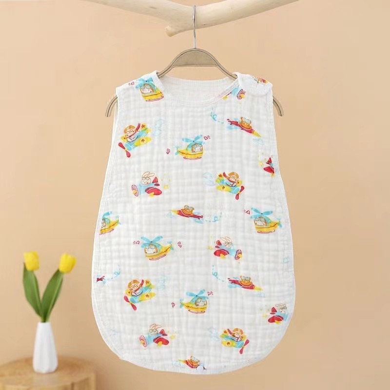 Picture of Baby gauze sleeveless sleeping bag cotton summer thin baby vest newborn children kick-proof quilt wholesale