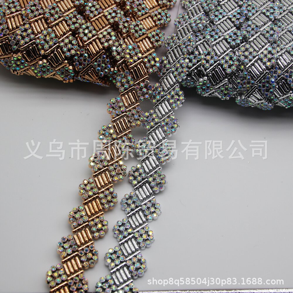 Picture of Manufacturer electroplated gold and silver diamond chain, handmade DIY rhinestone bead chain, dress, shoes, clothing, bags, clothing, accessories, accessories, accessories
