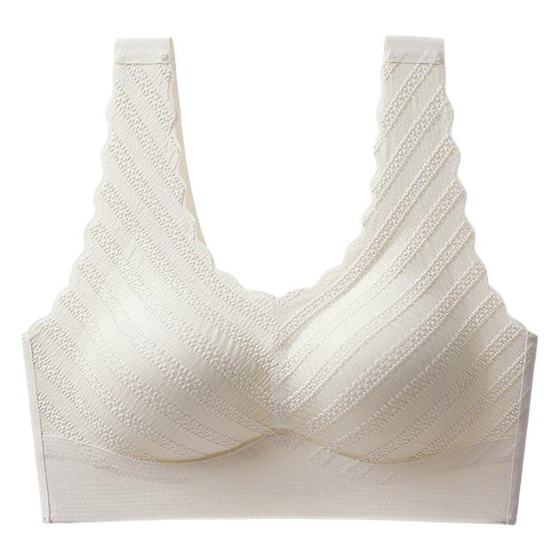Oxygen-friendly 38 Lace Push-up Beautiful Back Seamless Naked Bra No Steel Rings Fixed Cup Collector's Breast Upper Holder Sleeping Bra