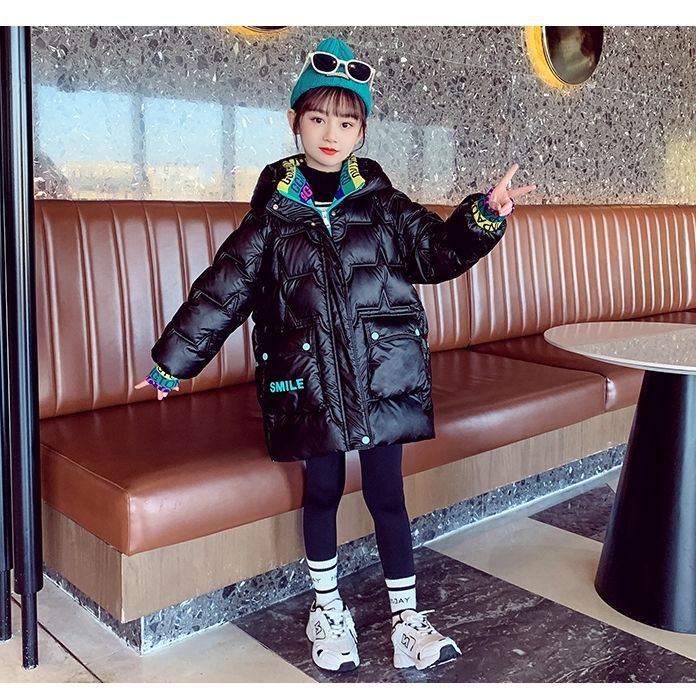 Picture of Girls' Cotton-Padded Clothes, Kidsren's Glossy Wash-Free Outwears, Down-Padded Outwears, 2024 New Winter Clothes, Stylish Big Kidsren's Winter Cotton-Padded Jackets
