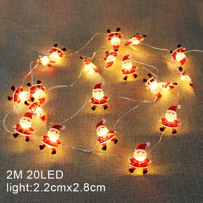 Picture of Led shape copper wire lamp mini snowman crutch snowflake fastener copper wire lamp decorative lights strictly selected light string