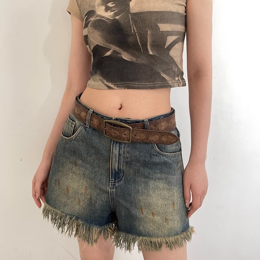 Picture of American Retro Y2K Belt Female Stylish Simple Ethnic Style Belt Versatile with Jeans Belt High-End Brown