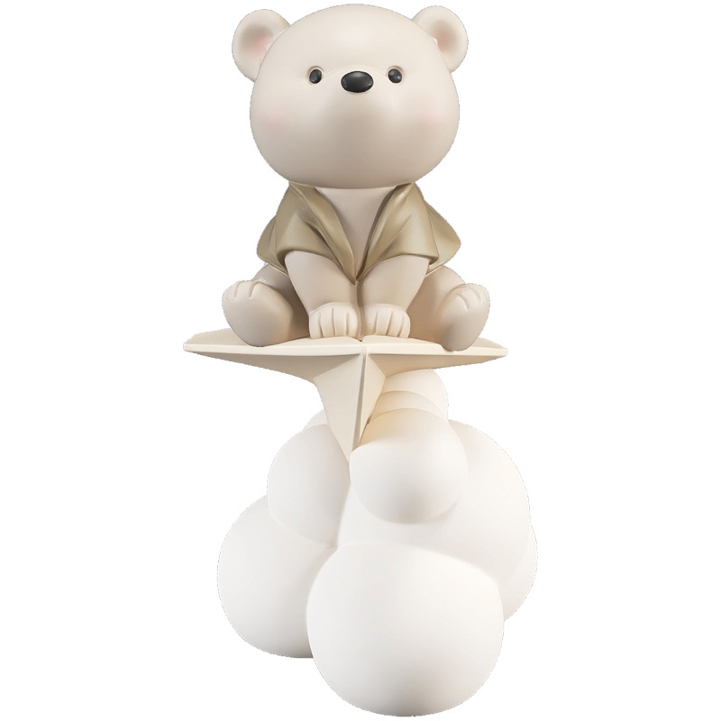 Picture of Creative Bear Moving Gift Large Floor-Standing Ornaments Living Room Tv Cabinet Next to the Sofa Accessible Luxury Home Decorations