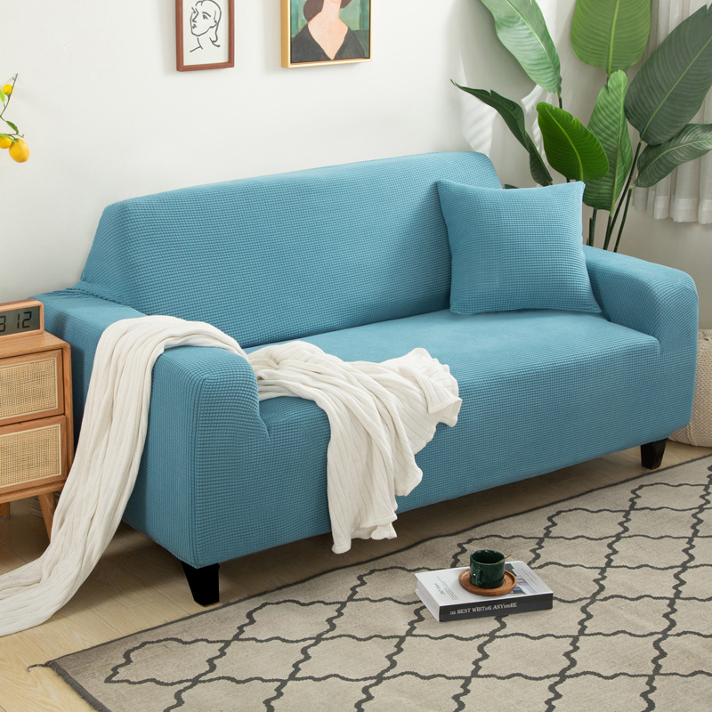 Cross-border solid color corn grain universal sofa cover living room combination non-slip all-inclusive sofa dust cover factory good goods