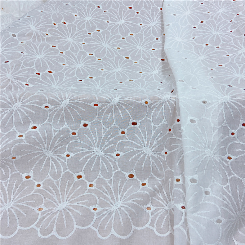Picture of Spot Water-Soluble Cotton Lace Cut Out Punched Embroider Fabric 130cm9088 Cotton Double-Sided Lace Embroidered Fabric