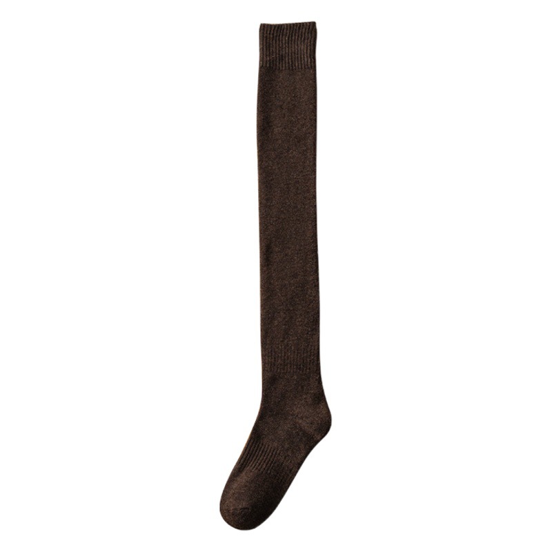 Thick Autumn and Winter Long Socks for Women in the Snow Fleece-Lined and Thickeneded Terry Over-The-Knee Socks for Women Casual Pure Color Towel Bottom Socks