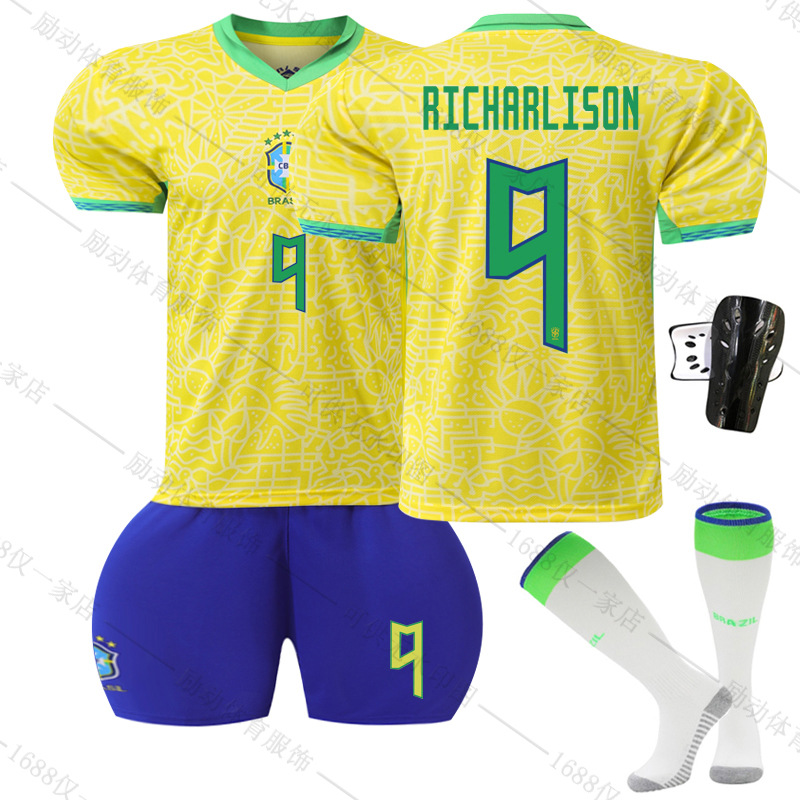 Picture of 2425 New Brazil home Court No. 10 Neymar 20 venius 9 Richard Leeson football uniform suit Jersey