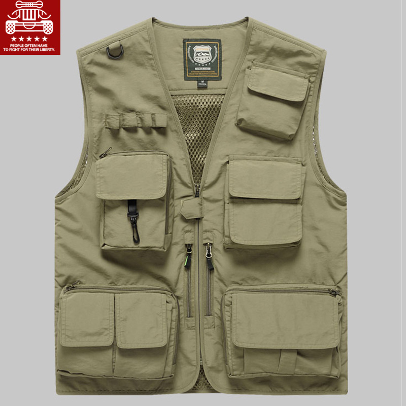 7898 Summer Men's Fishing Vest Quick-drying Mesh Photographic Jacket Multi-functional Multi-pocket Outdoor Vest Large Size