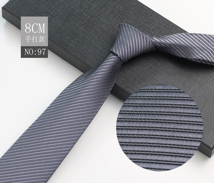 Picture of Men's Tie Business Shirt Stripesd Security Professional Formal Wear Wholesale Plus Logo Manufacturer 8cm Hand-Made