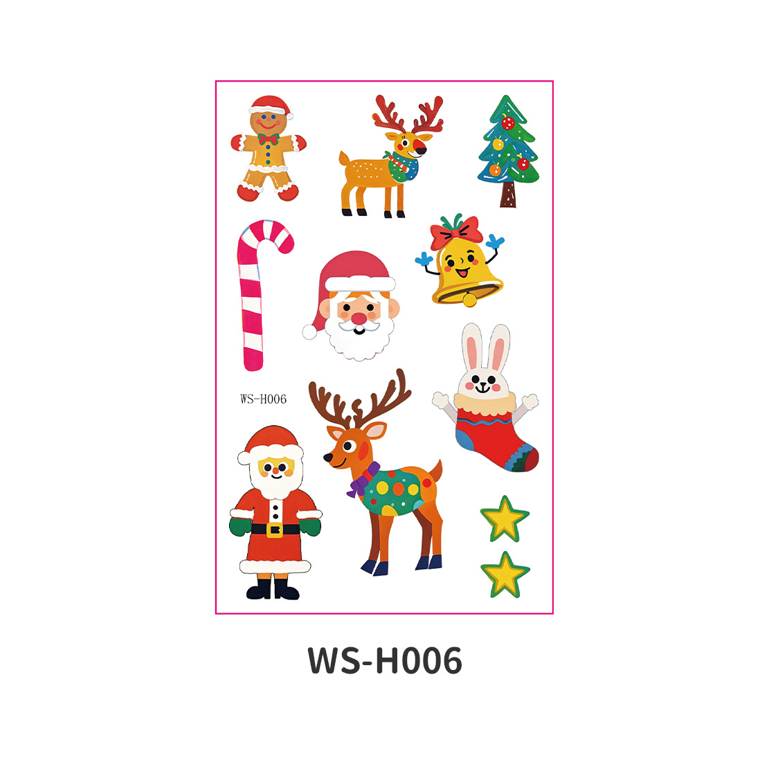 Picture of New Christmas Tattoo Sticker Children Cartoon Holiday Party Atmosphere Eco-friendly Waterproof Face Sticker Elk Tattoo Sticker