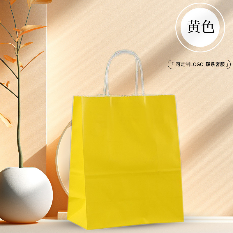 Picture of in stock Kraft Paper Bag Universal Takeaway Bags Clothing Christmas New Year Gift Bag Kraft Paper Handbag Custom