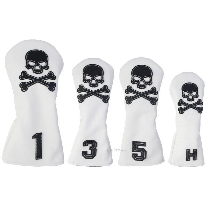 Picture of Golf patch skull full series club cover, waterproof fabric, plush inner pad for iron/wood/putter protective covers