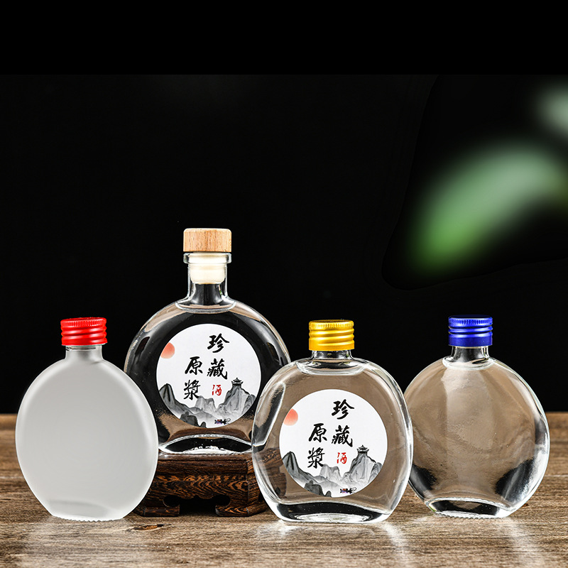 Picture of 0.1kg Small Liquor Bottles, Glass Liquor Empty Bottles, 100ml Glass Tasting and Tasting Bottles, Transparent Glass Wine Storage Bottles