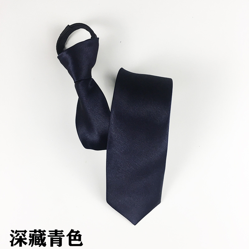 Picture of Tie men's zipper tie 5cm lazy solid color student dress Navy Red black wedding easy to pull factory wholesale