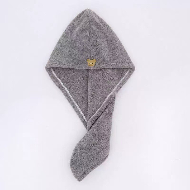 Picture of Class a Dry Hair Cap Thickeneded Super Absorbent Quick-Drying Shower Cap Double Layer Coral Velvet Edge Dry Hair Towel Ready for Sale