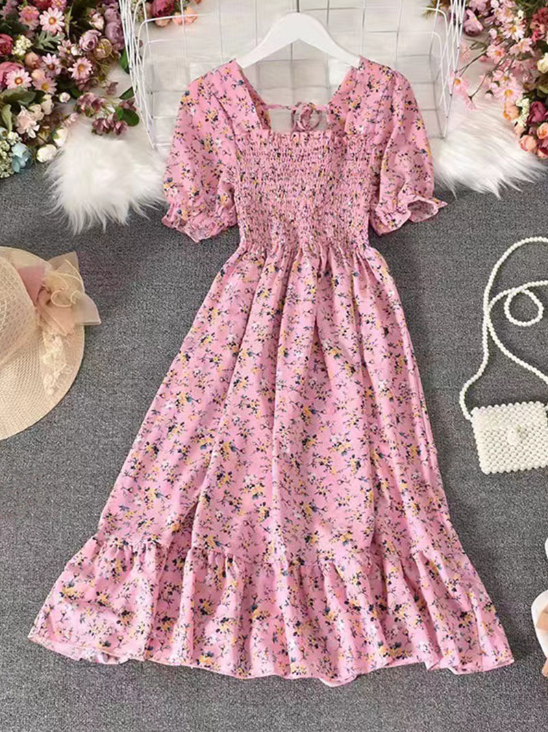 Picture of Southeast Asia Cross-border E-commerce 2025 Summer Sweet French Retro High Waist Slimming Women's dress Factory Outlet