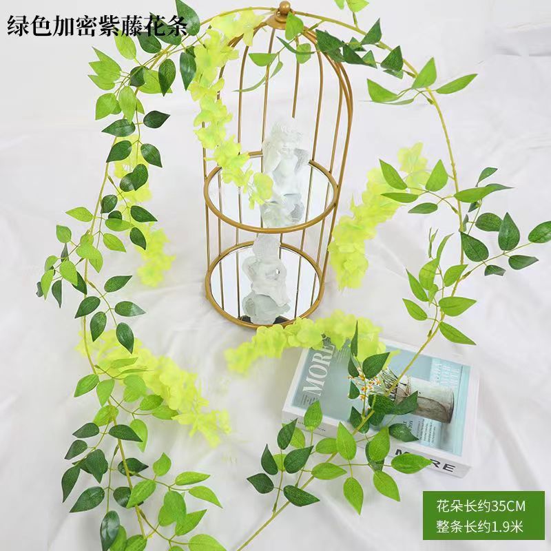 Picture of Simulation wisteria flower false Flower Vine decorative flower winding hanging flower plastic flower Vine string flower plant pipe shading flower
