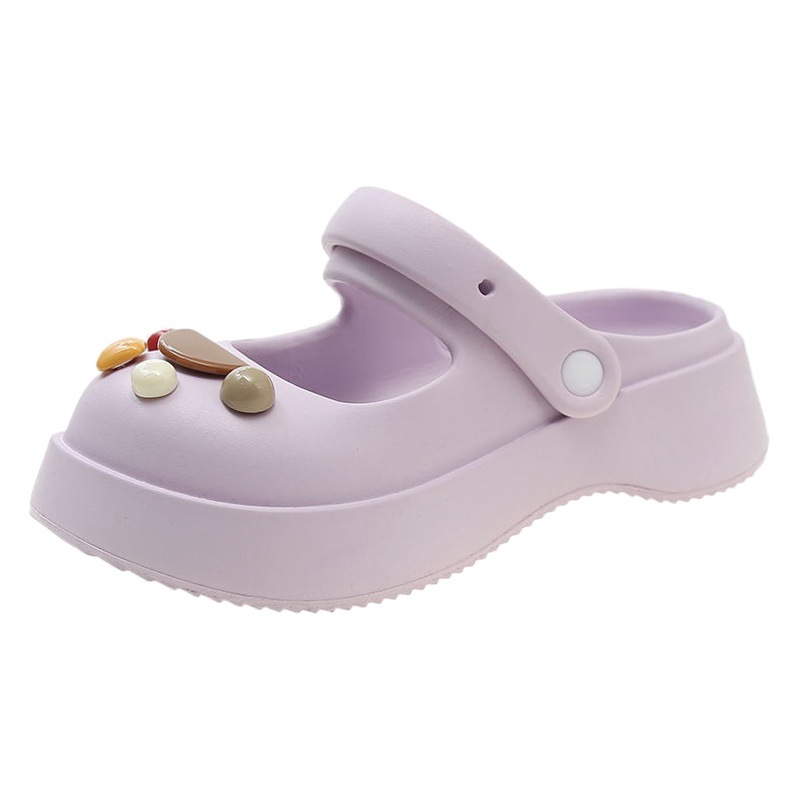 Eva Cute Thick Sole Shoes Women's Summer 2025 New Outfit Non-slip Baotou Breathable Mary Jane Slippers