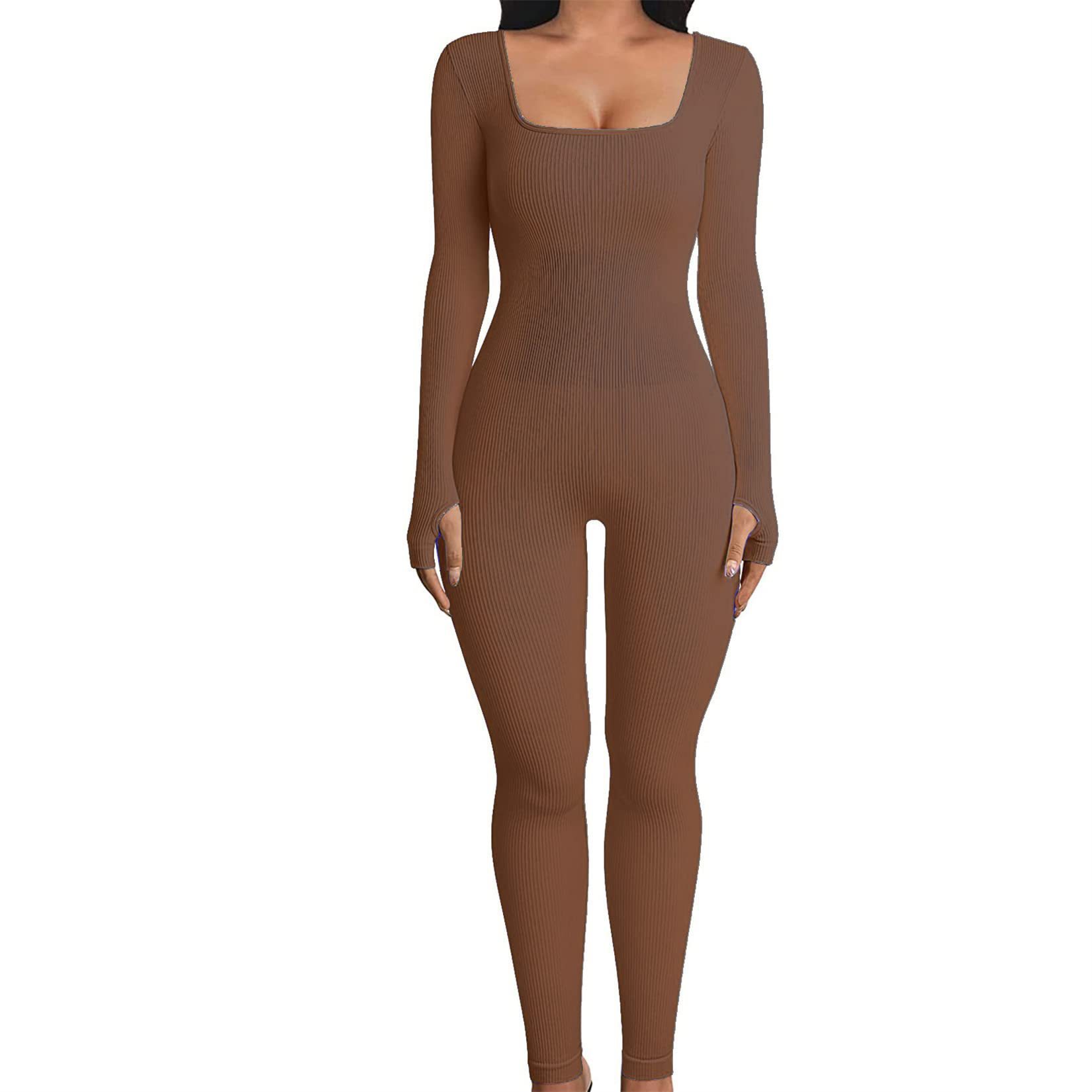 Picture of Amazon European and American Foreign Trade Women's Jumpsuit Autumn and Winter New Thread Square Collar Hip Slim Fit Sexy Jumpsuit