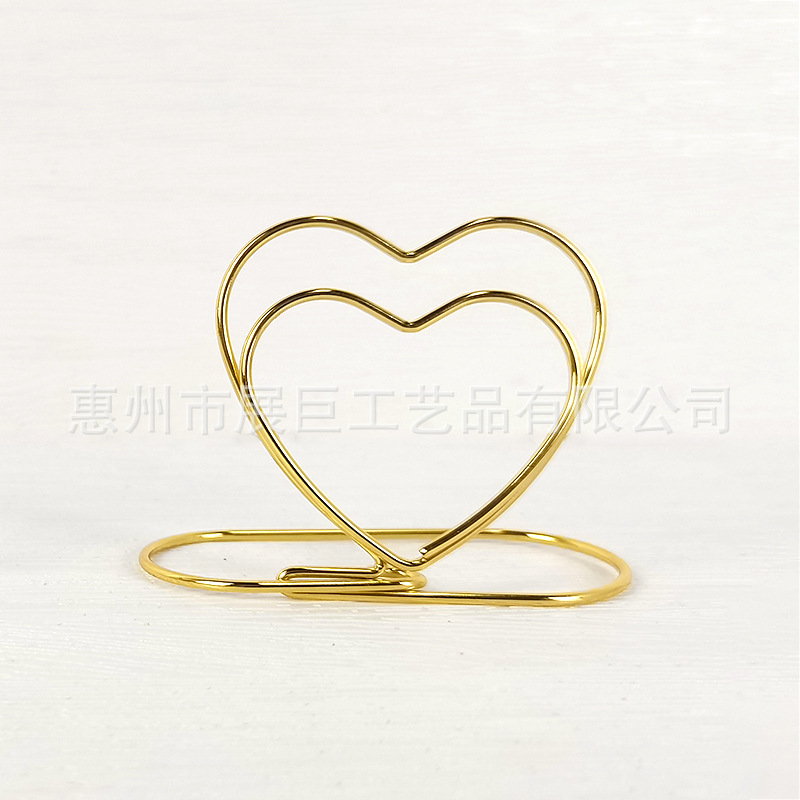 Picture of Spot double love note clip triangle business card clip desktop message clip heart-shaped photo clip hotel seat clip