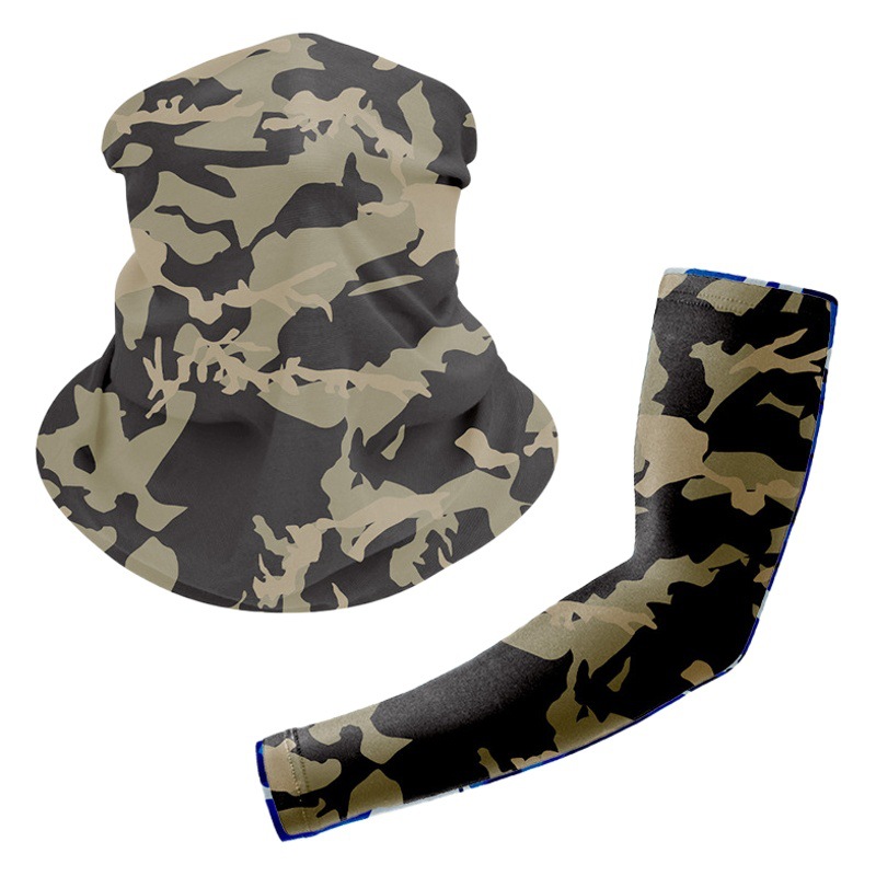 Ready-Made Dark Brown Camouflage Arm Guards, Optional Camouflage Pattern Full-Print Printed Camping Style Outdoor Fishing Sleeves