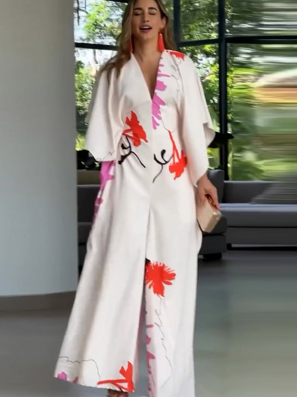 2025 Spring New European and American Cross-Border Fashion Contrasting Plaid V Neck Design Button-Down Slim Jumpsuit for Women