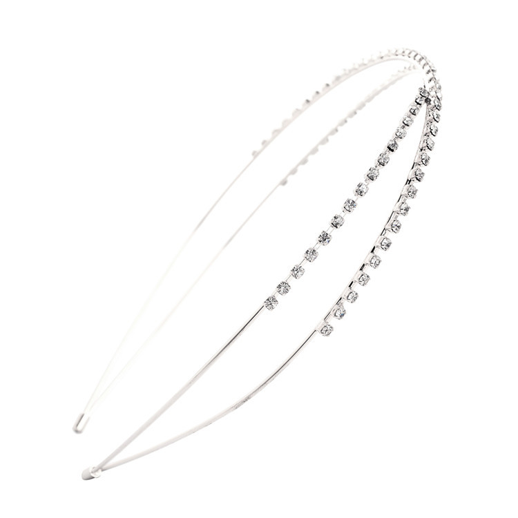 Picture of Korean style headdress hair accessories wholesale exquisite rhinestone hairband Crystal Diamond sweet thin headband cross hairband wholesale
