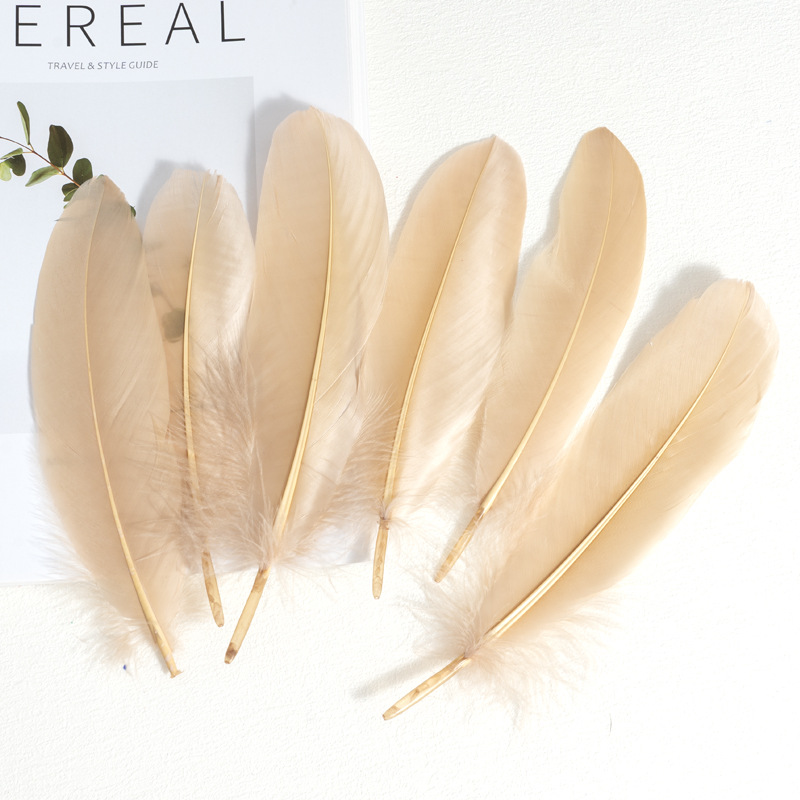 Picture of Feather color goose feather hard big floating dream catcher sunflower kindergarten handmade art class material wings decoration