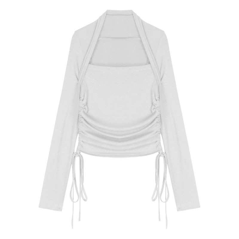 T-shirt Women's Spring Design Sense Niche Pure Desire Spice Girl Short Tight Inner Base Shirt Chic Long Sleeve Top
