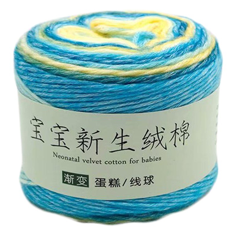 Factory wholesale handmade diy knitting line gradient hand knit shawl sweater hat line cake line cotton thread
